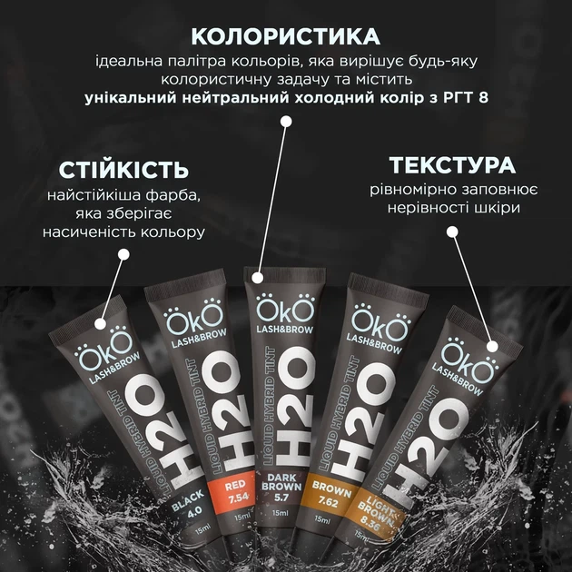Краска для бровей и ресниц Liquid Hybrid Tint H20 OKO Light Brown 8.36 15 мл - изображение 2