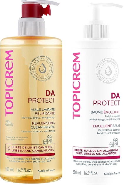 Набор - Topicrem DA Protect (oil/500ml + balm/500ml) (1374337-23664529 ...
