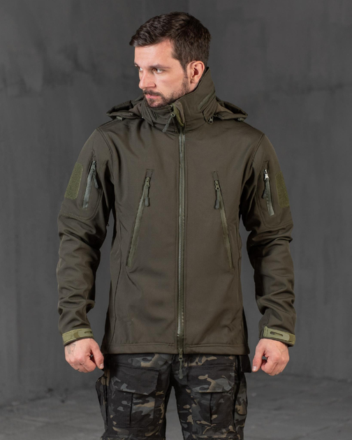 Тактична куртка демісезонна SoftShell на флісі M олива (59974) - зображення 1