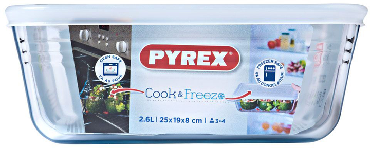 Форма для запікання Pyrex Cook&Freeze з кришкою 25x19 см (3137610000728) - зображення 3