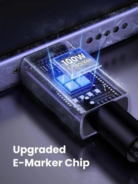 Кабель зарядный UGREEN USB C to USB C Charger Cable 100W кабель для быстрой зарядки 0.5 м Black (L512) - Фото 4 Кабель зарядный UGREEN USB C to USB C Charger Cable 100W кабель для быстрой зарядки 0.5 м Black (L512) - изображение 4