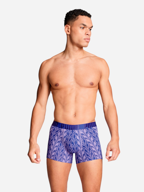 Набор трусов-боксеров мужских хлопковых Puma Men Terrace Print Boxer 2P 93860903 XL 2 шт Фиолетовый (8720245631228) - изображение 2
