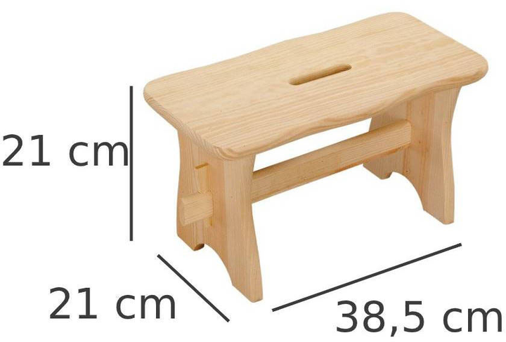 Taboret Kesper drewniany 21 x 21 x 38.5 cm Beżowy (4000270695759) - obraz 3