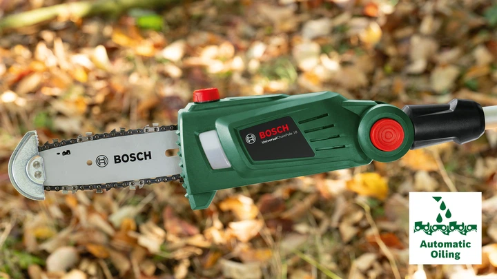 Akumulatorowe sekator teleskopowy Bosch UniversalChainPole 18 + olej do piły łańcuchowej 60 ml + 1 łańcuch tnący 20 cm (3165140888110) - obraz 10
