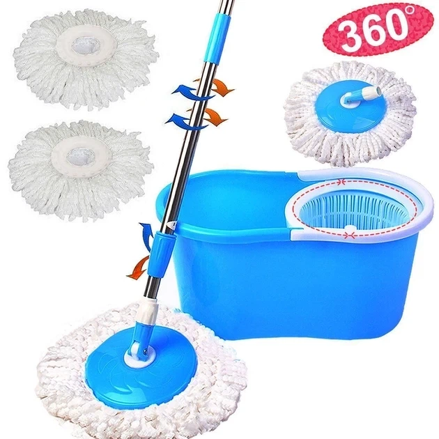 Швабра с турбо отжимом и ведром SmartUS Spin MOP 360° с круглой насадкой (6712TT720) - Фото 2 Швабра с турбо отжимом и ведром SmartUS Spin MOP 360° с круглой насадкой (6712TT720) - изображение 2