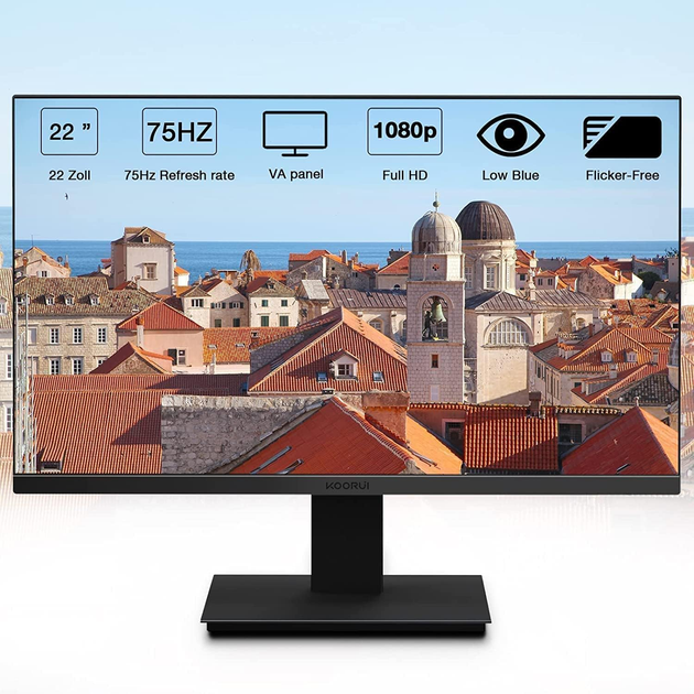 Монитор 22" KOORUI 22N1 Full HD VA 75 Гц Б/В g1 - изображение 2