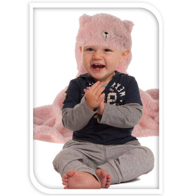 Плед з капюшоном Home & Styling Collection Teddy з вушками 70 x 100 см Рожевий (5902973439564) - зображення 3