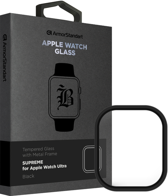 Фото - Чехол и пленка для смарт-часов ArmorStandart Захисне скло  Supreme BI Metal Frame для Apple Watch Ultra 49 mm Black  (ARM78299)