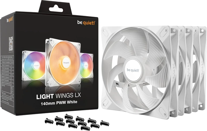 Набір вентиляторів be quiet! Light Wings LX 140mm PWM White Triple Pack (BL128) - зображення 5