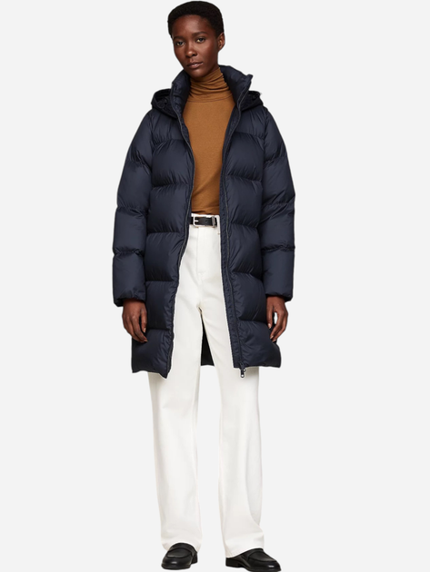 Куртка зимова довга жіноча Tommy Hilfiger WW0WW43583-DW5 XL Темно-синя (8720637932704) - зображення 3