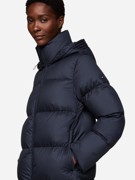 Куртка зимова довга жіноча Tommy Hilfiger WW0WW43583-DW5 XL Темно-синя (8720637932704) - зображення 4