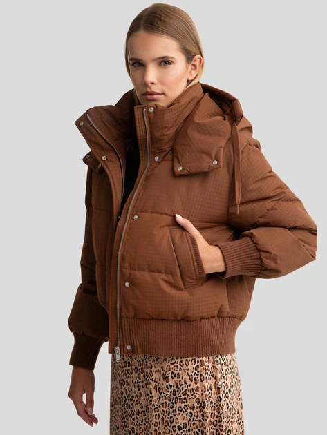 Kurtka zimowa damska krótka Big Star Cytylia 802 L Brązowa (5900714785123) - obraz 5