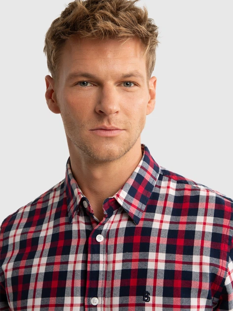 Сорочка бавовняна чоловіча Big Star Czeris 603 2XL Червона (5900714792992) - зображення 5