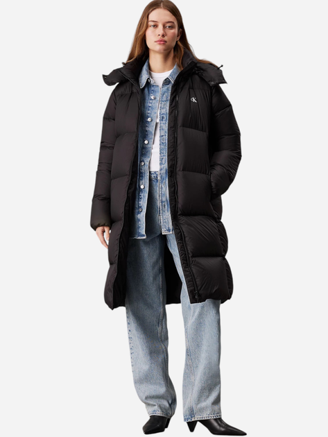 Куртка зимова довга жіноча Calvin Klein J20J224109-BEH L Чорна (8720639433551) - зображення 3