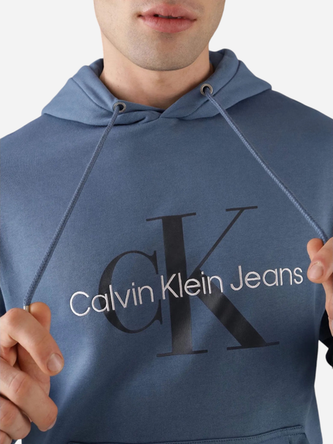 Bluza męska z kapturem kangurka Calvin Klein J30J320805-DBX XL Niebieska (8720639464067) - obraz 4