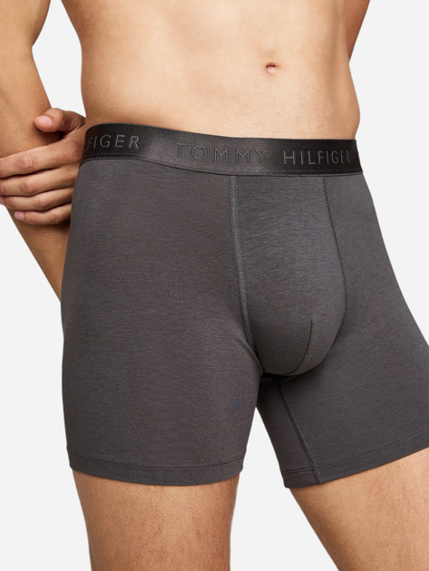 Zestaw majtek męskich typu bokserki 3 szt Tommy Hilfiger UM0UM03393-0XX L Czarny/Szary (8720637185070) - obraz 5
