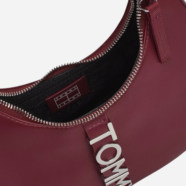 Torebka bagietka damska Tommy Hilfiger AW0AW16510-VLP Bordowa (8720637863275) - obraz 4