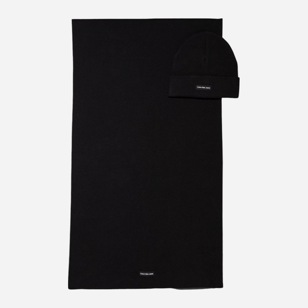 Комплект чоловічий (шапка + шарф) Calvin Klein K50K512471-BEH Чорний (8720639564323) - зображення 3