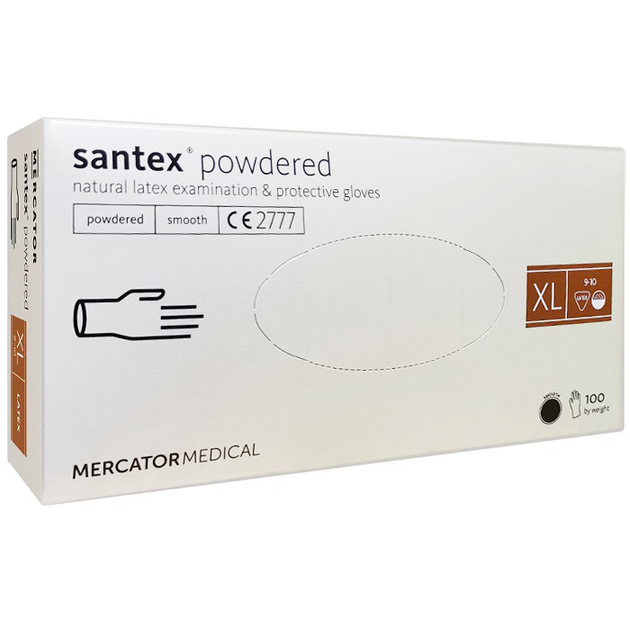 Перчатки латексные Santex медицинские 100 шт XL (2808) - изображение 1