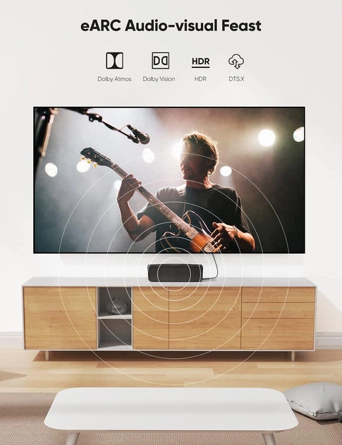 Кабель Highwings HDMI 2.1 48Gbps 8K@60Hz 4K@120Hz 2м черный (SH-8K-2M-2P3) - изображение 4