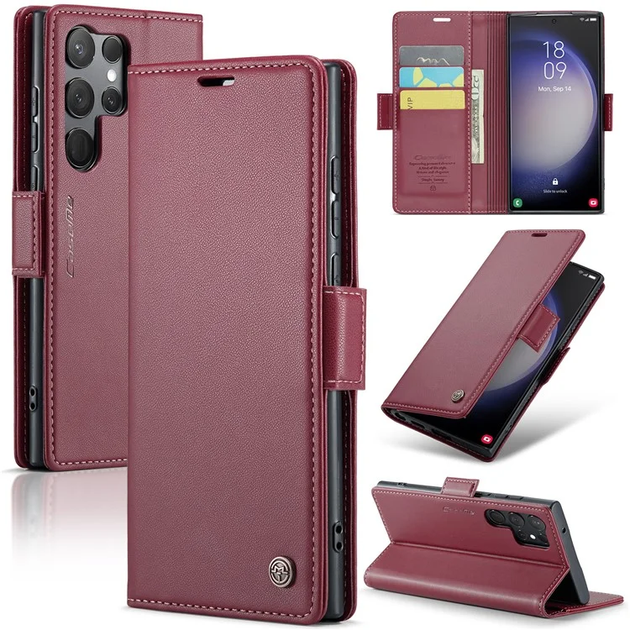 Кожаный чехол-книжка Retro Case для Samsung Galaxy S23 Ultra Красный (6112107_5) - Фото 1 Кожаный чехол-книжка Retro Case для Samsung Galaxy S23 Ultra Красный (6112107_5) - изображение 1