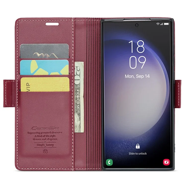 Кожаный чехол-книжка Retro Case для Samsung Galaxy S23 Ultra Красный (6112107_5) - Фото 3 Кожаный чехол-книжка Retro Case для Samsung Galaxy S23 Ultra Красный (6112107_5) - изображение 3