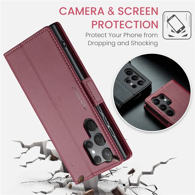 Кожаный чехол-книжка Retro Case для Samsung Galaxy S23 Ultra Красный (6112107_5) - Фото 7 Кожаный чехол-книжка Retro Case для Samsung Galaxy S23 Ultra Красный (6112107_5) - изображение 7