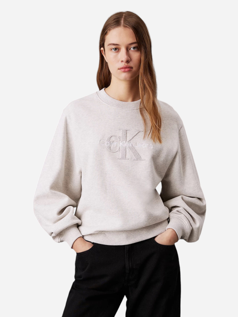 Світшот жіночий Calvin Klein J20J224652-P6G M Світло-бежевий (8720639319237) - зображення 1