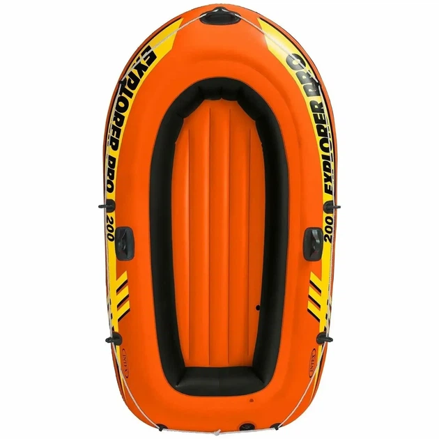 Полутораместная надувная лодка Intex 58357 (58356) Explorer PRO 200 Set 196 х102 см с насосом и веслами оранжевая - изображение 2