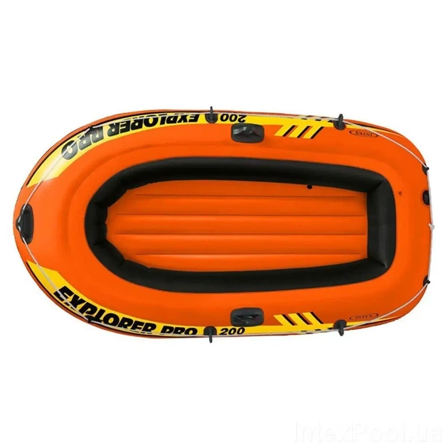 Полутораместная надувная лодка Intex 58357 (58356) Explorer PRO 200 Set 196 х102 см с насосом и веслами оранжевая - изображение 3