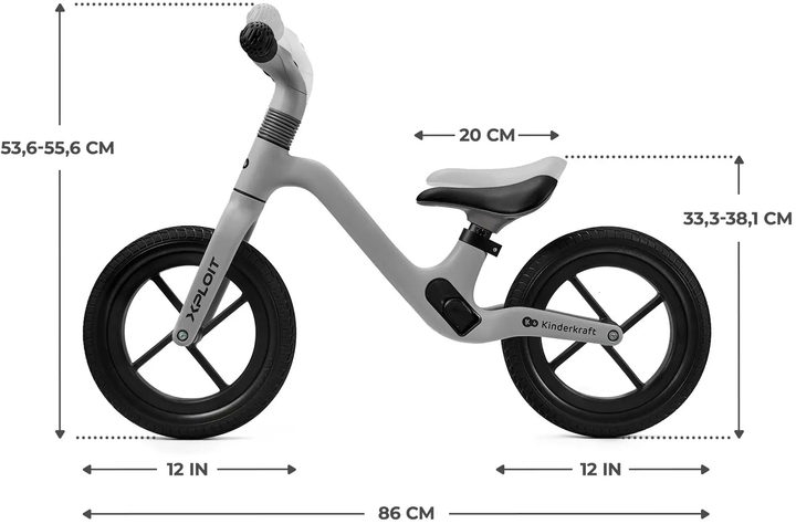 Rowerek biegowy Kinderkraft Xploit Moontone srebrny (5902533924981) - obraz 5