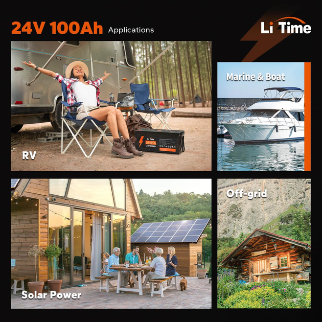 Аккумулятор Li Time LiFePO4 24V 100Ah - Фото 5 Аккумулятор Li Time LiFePO4 24V 100Ah - изображение 5