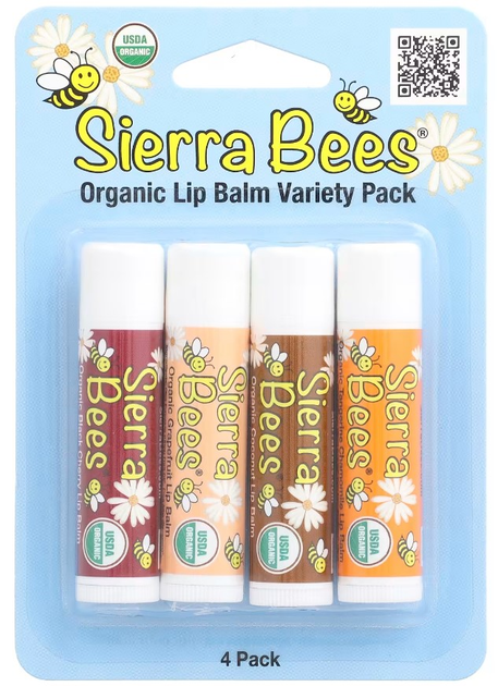 Акція на Набір органічних бальзамів для губ Sierra Bees Organic Variety Pack Lip Balms 4 шт по 4.25 г від Rozetka