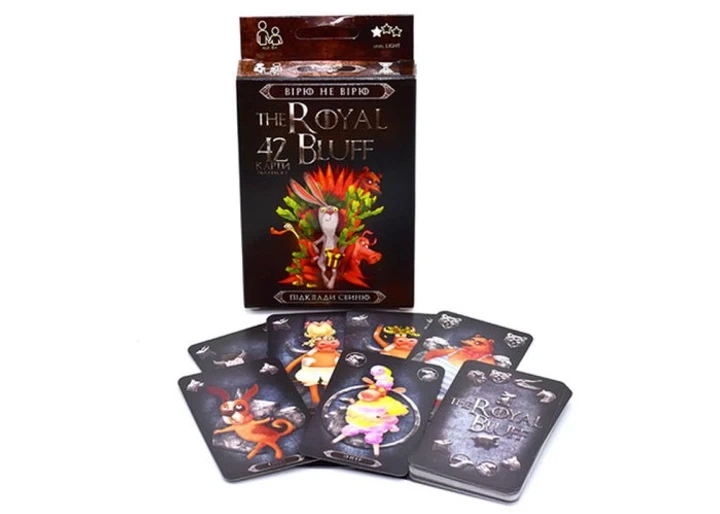 Комплект карткових ігор Danko Toys The royal bluff Вірю не вірю, підклади свиню. Їстівне-їстівне - изображение 2