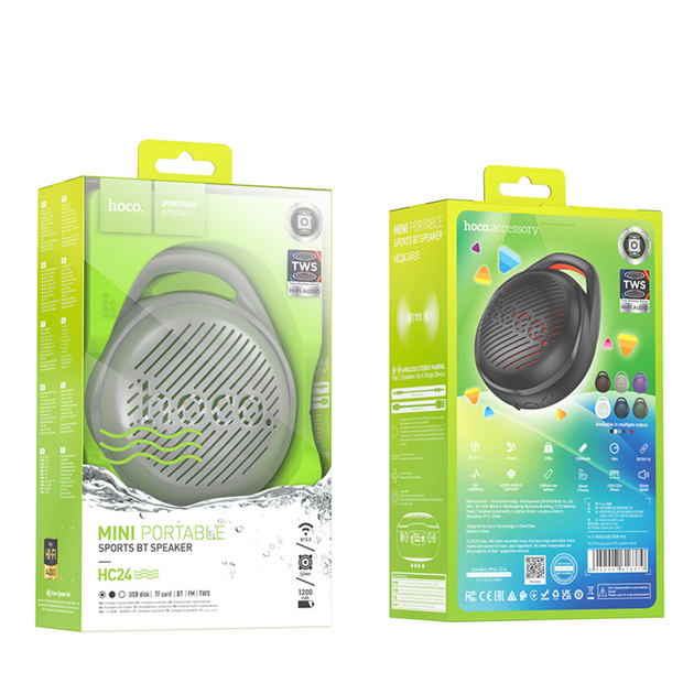 Портативная колонка HOCO HC24 Hearty sports BT speaker Gray (6942007616386) - Фото 2 Портативная колонка HOCO HC24 Hearty sports BT speaker Gray (6942007616386) - изображение 2