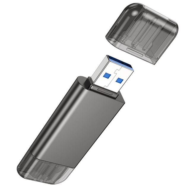 Хаб HOCO HB39 USB/Type-C 3.0 high-speed card reader Metal Gray (6942007604819) - Фото 6 Хаб HOCO HB39 USB/Type-C 3.0 high-speed card reader Metal Gray (6942007604819) - изображение 6