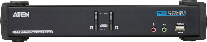 KVM-перемикач ATEN CubiQ USB 2.0 DVI Dual Link Black (CS1782A) - зображення 2