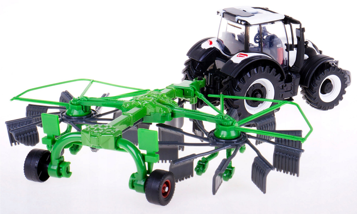 Traktor BBurago Valtra N174 z obrotowymi grabiami (4893993316731) - obraz 3