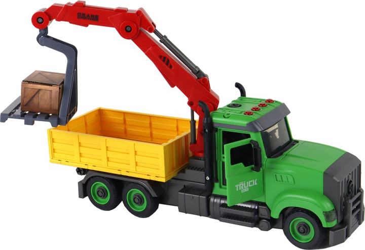 Вантажівка для складання LEAN Toys з краном та аксесуарами Зелений (5905679074541) - зображення 6