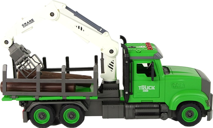 Ciężarówka do przewozu drewna do skręcania LEAN Toys z akcesoriami (5905679074558) - obraz 5