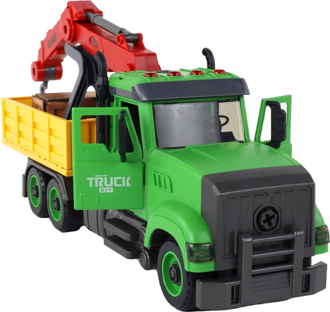 Вантажівка для складання LEAN Toys з краном та аксесуарами Зелений (5905679074541) - зображення 7