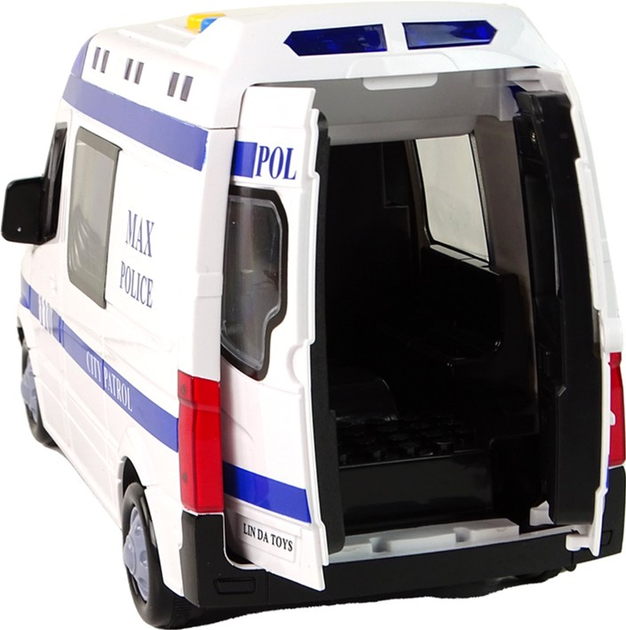 Samochód policyjny LEAN Toys z napędem ciernym ze światłem i dźwiękiem (5905515358682) - obraz 3