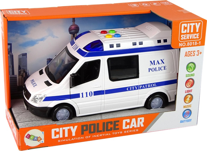 Samochód policyjny LEAN Toys z napędem ciernym ze światłem i dźwiękiem (5905515358682) - obraz 6