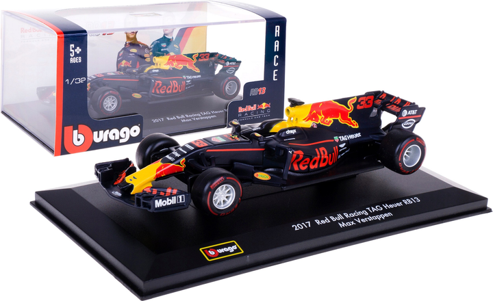 Металева модель автомобіля Bburago Formula Red Bull RB13 Tag Hauer 1:32 (4893993412334) - зображення 1