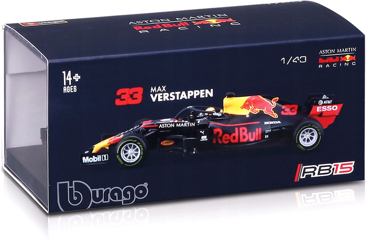 Metalowy model samochodu Bburago Aston Martin Red Bull RB15 Verstappen 1:43 (4893993380503) - obraz 4
