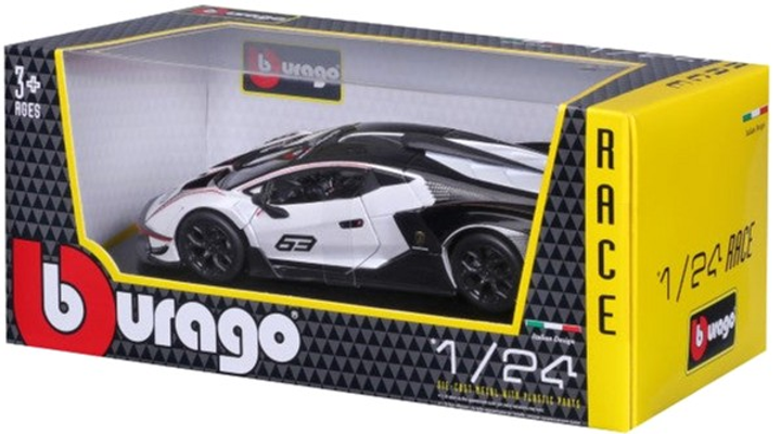 Metalowy model samochodu Bburago Lamborghini Essenza SCV12 1:24 Czarno-biały (4893993280230) - obraz 1