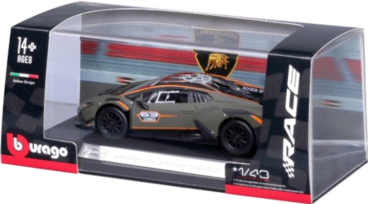 Metalowy model samochodu Bburago Lamborghini Huracan Super Trofeo Evo2 1:43 (4893993383054) - obraz 2