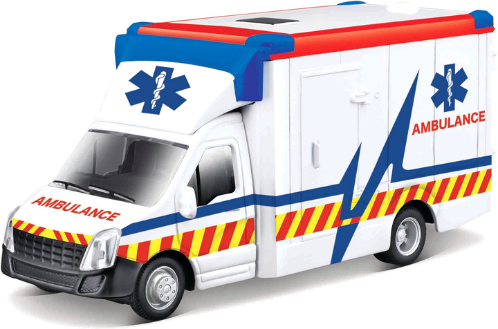 Металева модель автомобіля Bburago Municipal Vehicles Ambulance With Stretcher 1:43 (4893993322664) - зображення 1