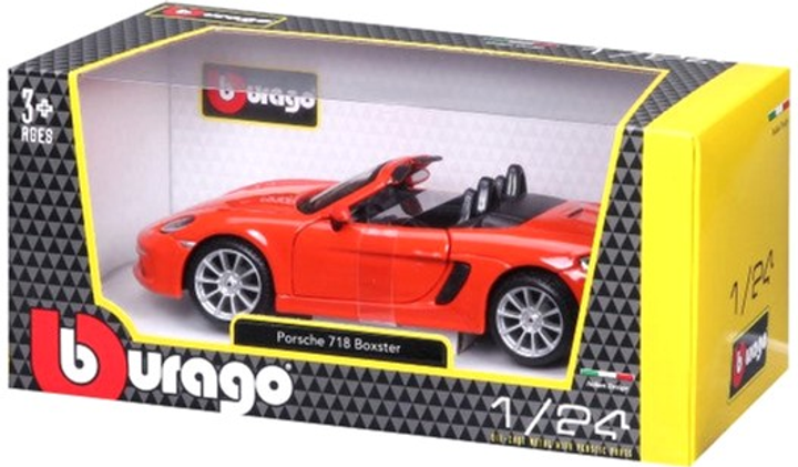 Metalowy model samochodu Bburago Porsche 718 Boxster 1:24 Pomarańczowy (4893993210879) - obraz 2