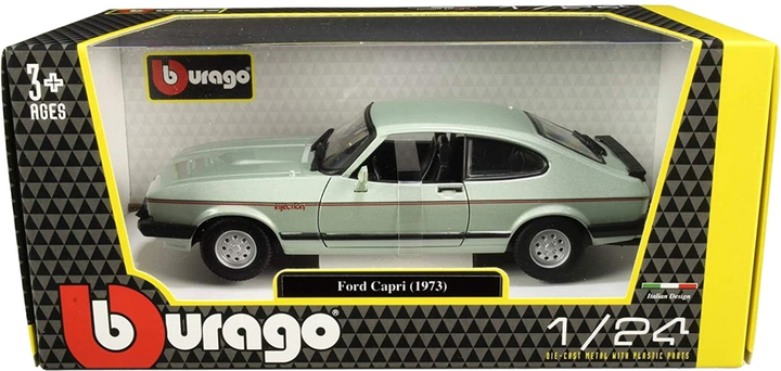 Металева модель автомобіля BBurago Ford Capri 1982 1:24 Зелений металік (4893993210930) - зображення 1